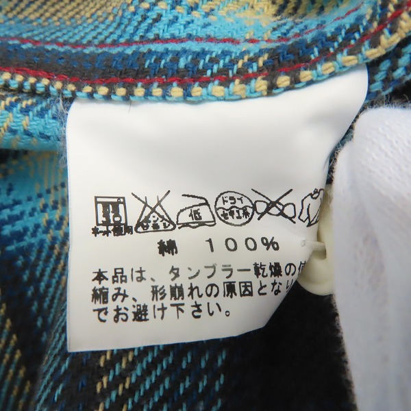 実際に弊社で買取させて頂いたSUGAR CANE/シュガーケーン ツイルチェック 長袖 ワークシャツ ブルー系 SC26313/Lの画像 3枚目