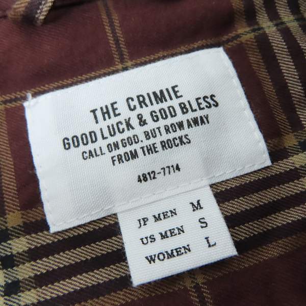 実際に弊社で買取させて頂いたCRIMIE/クライミー LONDON CHECK SHORT SLEEVE SHIRT 半袖シャツ CR1-02A1-SS06/Mの画像 2枚目