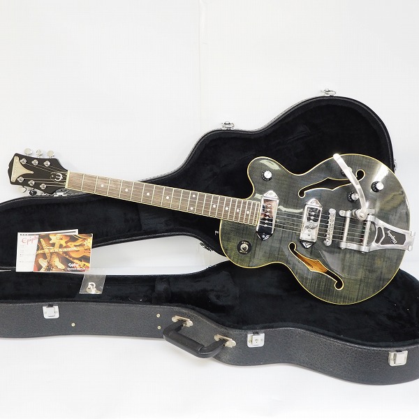 実際に弊社で買取させて頂いた★Epiphone/エピフォン  WILDKAT/ワイルドキャット セミアコ Bigsby搭載 エレキギター ハードケース付