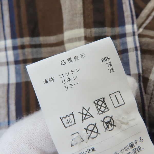 実際に弊社で買取させて頂いたDESCENDANT/ディセンダント くじら刺繍 半袖チェックシャツ/2の画像 3枚目