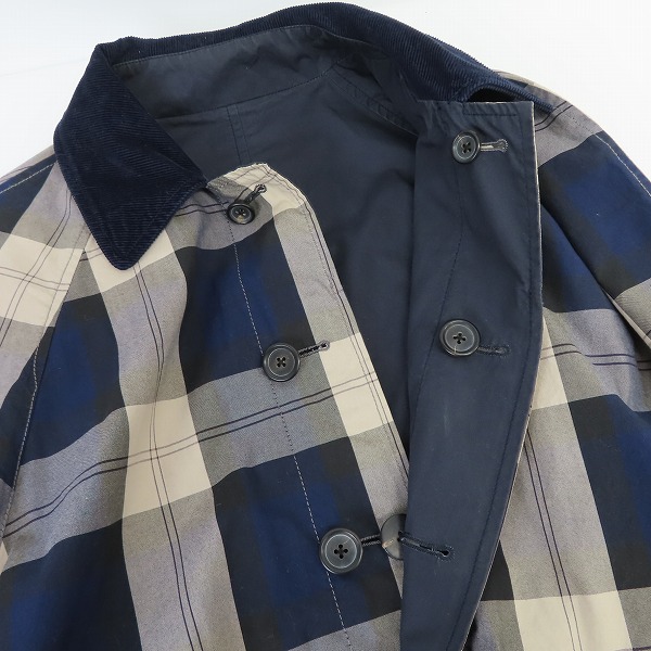 実際に弊社で買取させて頂いたTOMORROWLAND/トゥモローランド リバーシブル チェック ステンカラーコート/Mの画像 6枚目
