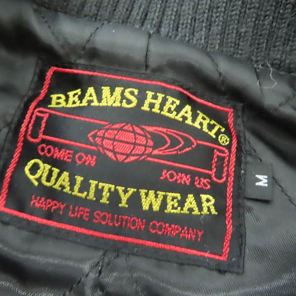 実際に弊社で買取させて頂いたBEAMS HEART/ビームスハート 袖レザー スタジャン ジャケット42-18-0404-819/Mの画像 2枚目