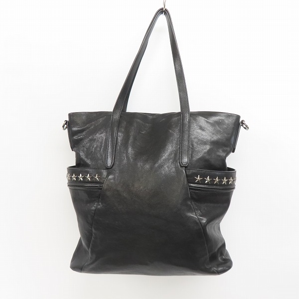 実際に弊社で買取させて頂いたJIMMY CHOO/ジミーチュウ スタースタッズ 2WAY レザー トートバッグの画像 1枚目
