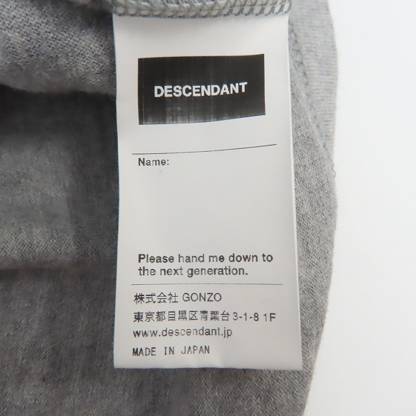 実際に弊社で買取させて頂いたDESCENDANT/ディセンダント 長袖Tシャツ 袖プリント グレー/2の画像 3枚目