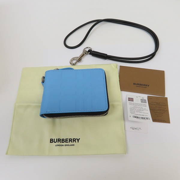 実際に弊社で買取させて頂いたBURBERRY/バーバリー ラウンドファスナー 二つ折り財布 コンパクトウォレット ネックストラップ/8049321の画像 9枚目
