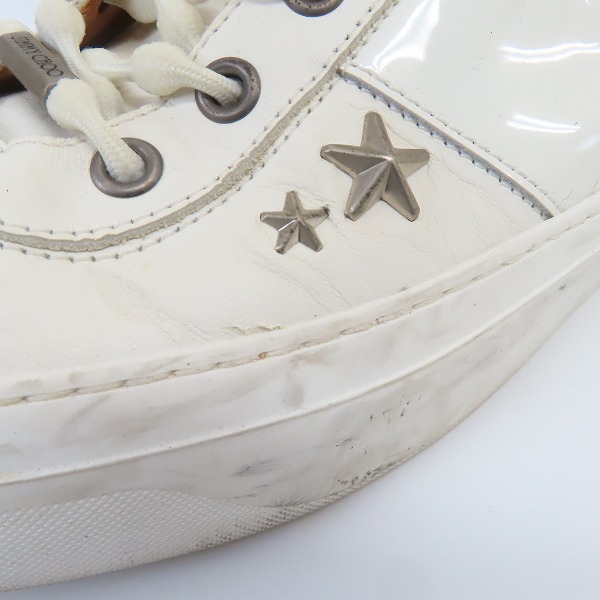 実際に弊社で買取させて頂いたJIMMY CHOO/ジミーチュウ スタースタッズ ハイカットスニーカー ホワイト/41の画像 6枚目