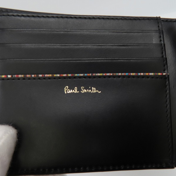 実際に弊社で買取させて頂いたPaul Smith/ポールスミス マーケトリーストライプラビット 二つ折り財布 ショートウォレット P164の画像 4枚目