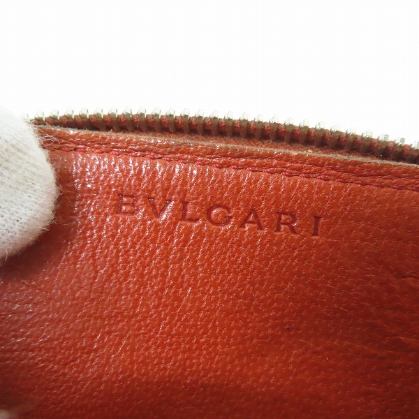実際に弊社で買取させて頂いたBVLGARI/ブルガリ レザー ラウンドファスナーコインケース/キーリング付きの画像 4枚目