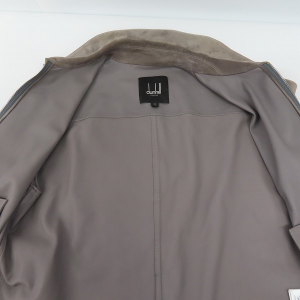 実際に弊社で買取させて頂いた【定価40万↑/JPタグ】Dunhill/ダンヒル ラムスエードレザー ジップアップブルゾン/Lの画像 9枚目