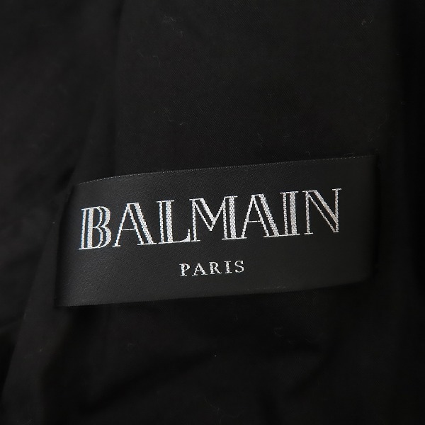 実際に弊社で買取させて頂いたBALMAIN/バルマン 15AW コーティングバイカーライダースジャケット W5HT828D208/XSの画像 2枚目