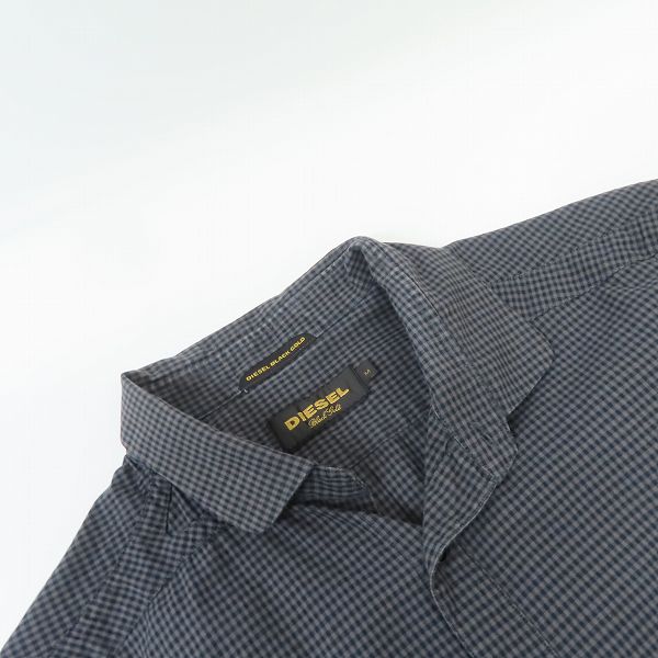 実際に弊社で買取させて頂いたDIESEL Black Gold/ディーゼル チェック柄 カットオフ 半袖シャツ /Mの画像 5枚目