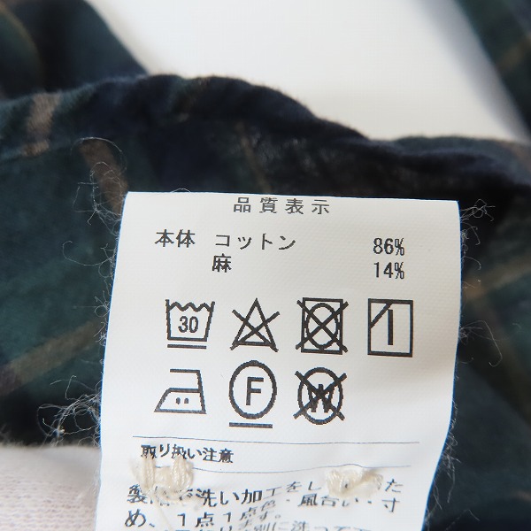 実際に弊社で買取させて頂いたDESCENDANT/ディセンダント Hyannis BD くじら刺繍 コットン 長袖 チェック シャツ/2の画像 3枚目