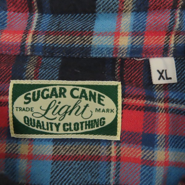 実際に弊社で買取させて頂いたSUGAR CANE/シュガーケーン スラブツイルチェック 長袖 ワークシャツ SC26745/XLの画像 2枚目