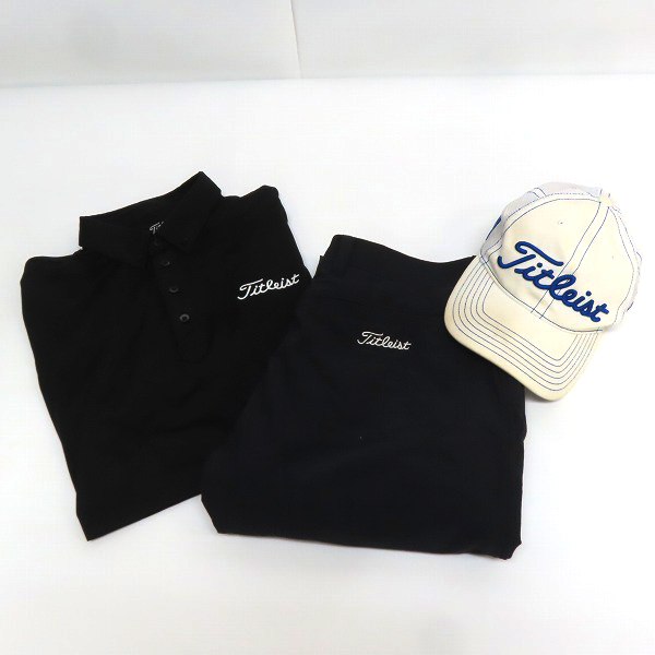 実際に弊社で買取させて頂いたTitleist/タイトリスト キャップ/半袖 シャツ/パンツ ゴルフウェア 3点セット
