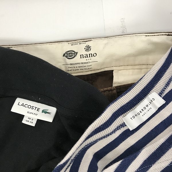実際に弊社で買取させて頂いた【おまとめ品】ラコステ/トゥモローランド/ディッキーズ 等 ポロシャツ/カットソー/コーデュロイパンツ 他の画像 1枚目