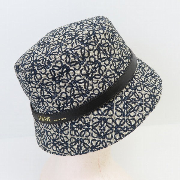 実際に弊社で買取させて頂いた【JPタグ】LOEWE/ロエベ アナグラムロゴ刺繍 総柄 バケットハット K820HB1X07 の画像 2枚目