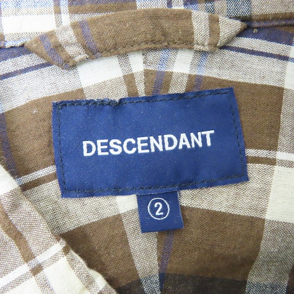 実際に弊社で買取させて頂いたDESCENDANT/ディセンダント くじら刺繍 半袖チェックシャツ/2の画像 2枚目