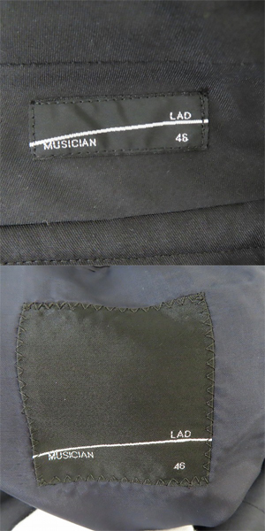 実際に弊社で買取させて頂いたLAD MUSICIAN/ラッドミュージシャン STANDARD 1B JACKET/スタンダード 1Bジャケット/パンツ セットアップ 46の画像 3枚目