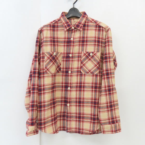 実際に弊社で買取させて頂いたSUGAR CANE/シュガーケーン ツイルチェック 長袖 ワークシャツ SC26313/L
