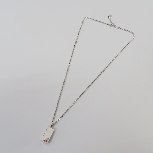 実際に弊社で買取させて頂いたPaul Smith/ポールスミス マルチストライプ プレート ネックレス ペンダントの画像 5枚目