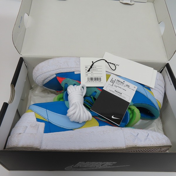 実際に弊社で買取させて頂いたNIKE×KAWS×sacai/ナイキ×カウズ×サカイ BLAZER LOW/ブレーザーロー ネプチューンブルー DM7901-400/27の画像 7枚目