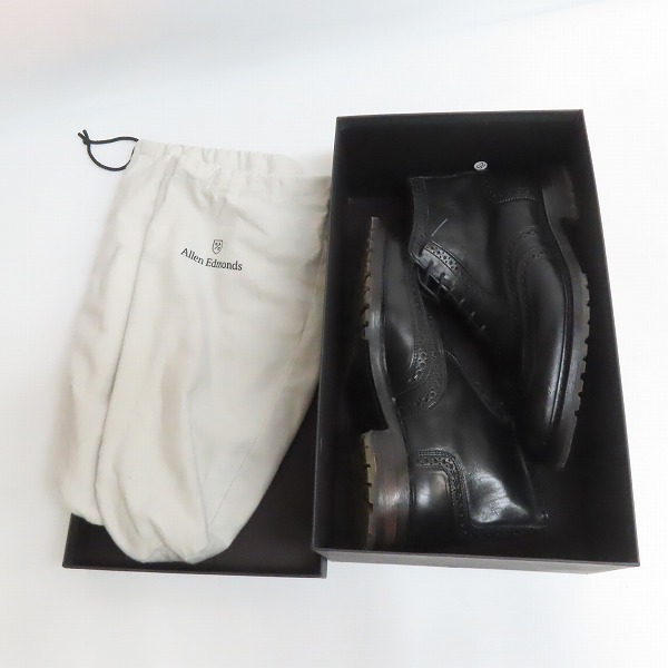 実際に弊社で買取させて頂いたAllen Edmonds/アレンエドモンズ Stirling Wingtip Boots ウイングチップ ブーツ ブラック 7588/7.5の画像 7枚目