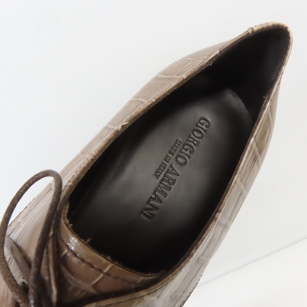 実際に弊社で買取させて頂いたGIORGIO ARMANI/ジョルジオアルマーニ クロコ型押し シューズ/9の画像 4枚目
