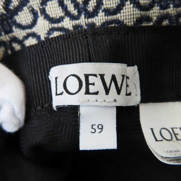 実際に弊社で買取させて頂いた【JPタグ】LOEWE/ロエベ アナグラムロゴ刺繍 総柄 バケットハット K820HB1X07 の画像 4枚目