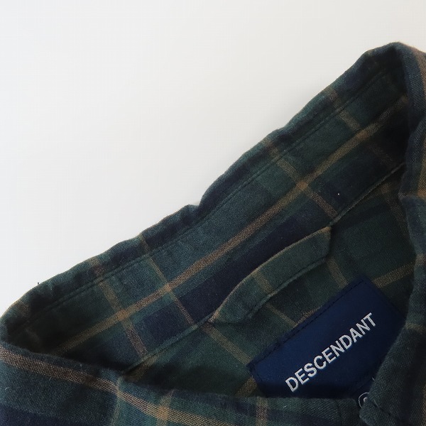 実際に弊社で買取させて頂いたDESCENDANT/ディセンダント Hyannis BD くじら刺繍 コットン 長袖 チェック シャツ/2の画像 7枚目