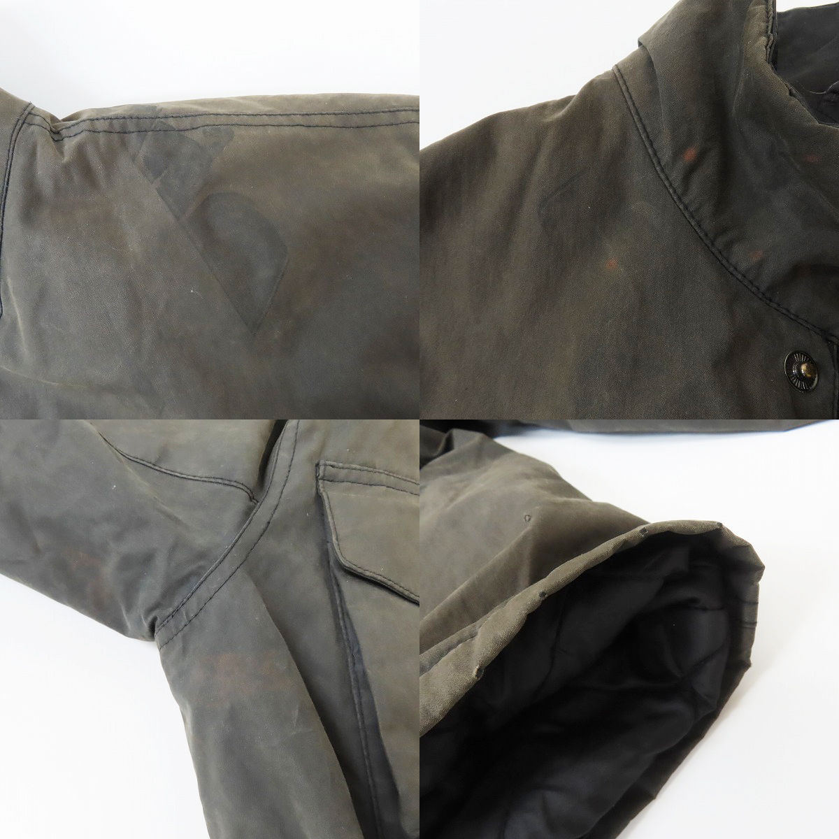実際に弊社で買取させて頂いた【難有り】Barbour/バブアー Sapper wax jacket/サッパーワックスジャケット Mの画像 7枚目