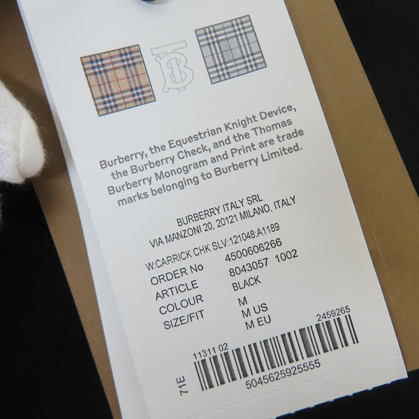 実際に弊社で買取させて頂いた【JPタグ】BURBERRY/バーバリー ヴィンテージチェック スリーブ 半袖Tシャツ 8043057/Mの画像 7枚目