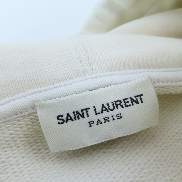 実際に弊社で買取させて頂いた【JPタグ】サンローランパリ 18AW ロゴプリントダメージ加工プルオーバーパーカー 60TZ 561169 YB2ZW 9721/Sの画像 2枚目