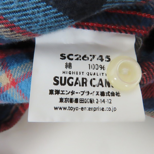 実際に弊社で買取させて頂いたSUGAR CANE/シュガーケーン スラブツイルチェック 長袖 ワークシャツ SC26745/XLの画像 3枚目
