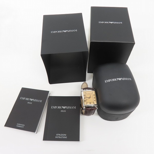 実際に弊社で買取させて頂いたEMPORIO ARMANI/エンポリオアルマーニ クォーツ レザーベルト 腕時計 AR-0403【動作未確認】の画像 5枚目
