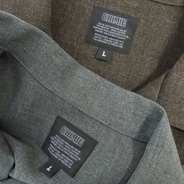 実際に弊社で買取させて頂いたCRIME/クライミー 長袖 シャツ 2点セットの画像 2枚目