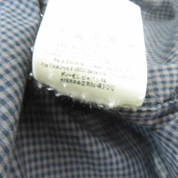 実際に弊社で買取させて頂いたDIESEL Black Gold/ディーゼル チェック柄 カットオフ 半袖シャツ /Mの画像 4枚目