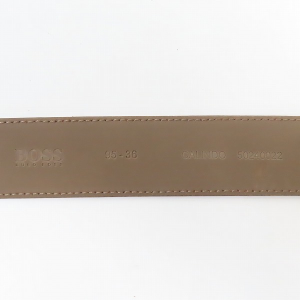 実際に弊社で買取させて頂いた【未使用】HUGO BOSS/ヒューゴボス レザー ベルト ブラウン/95の画像 5枚目