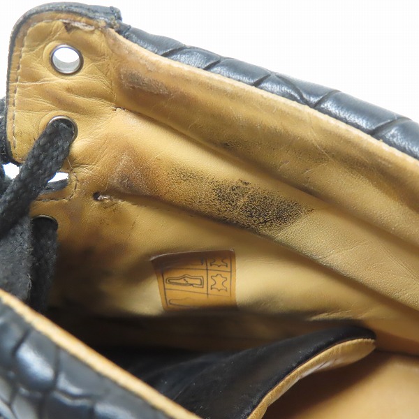 実際に弊社で買取させて頂いたJIMMY CHOO/ジミーチュウ クロコ型押し ハイカット スニーカー/44の画像 8枚目