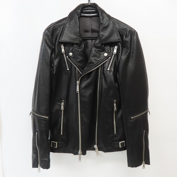 実際に弊社で買取させて頂いたNO ID. BLACK/ノーアイディー ブラック ダブルライダースジャケット 446006-307B/2