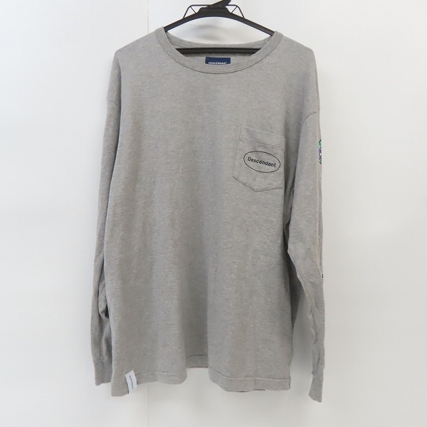 実際に弊社で買取させて頂いたDESCENDANT/ディセンダント 長袖Tシャツ 袖プリント グレー/2