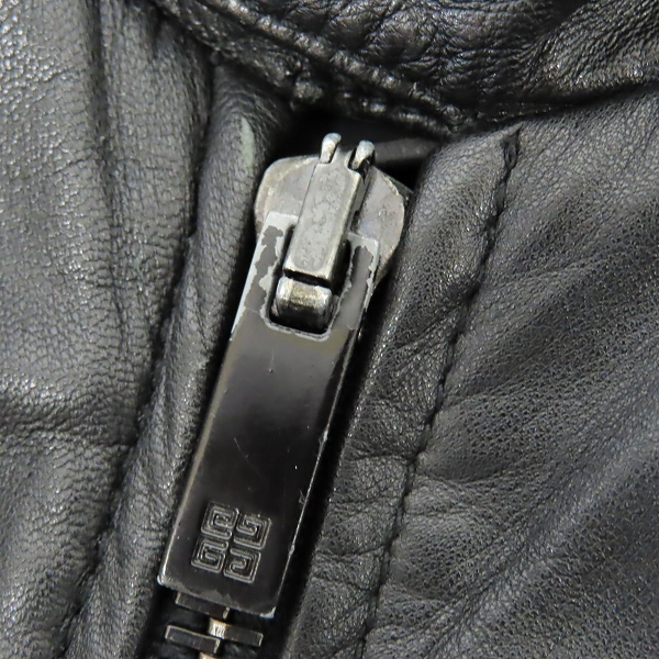 実際に弊社で買取させて頂いた【JPタグ】GIVENCHY/ジバンシー ラムレザー ミリタリージャケット/50の画像 6枚目