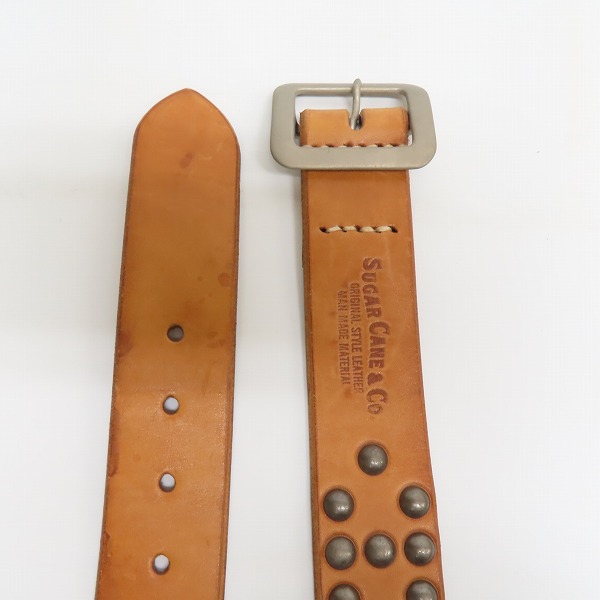 実際に弊社で買取させて頂いたSUGAR CANE/シュガーケーン スタッズ レザーベルト 32の画像 1枚目