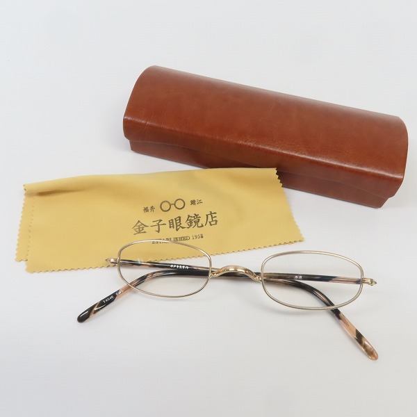 実際に弊社で買取させて頂いた金子眼鏡/カネコガンキョウ 井戸多美男作 メガネフレーム T454R BWG の画像 9枚目