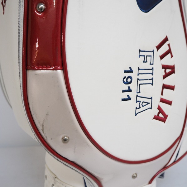 実際に弊社で買取させて頂いたFILA/フィラ ゴルフ 5分割キャディバッグ ホワイトの画像 6枚目