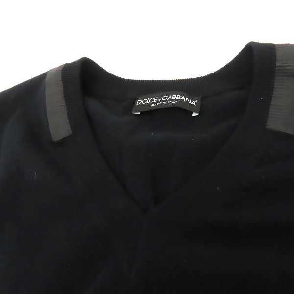 実際に弊社で買取させて頂いた【JPタグ】DOLCE&GABBANA/ドルチェ＆ガッバーナ ドルガバ SAND V NECK Vネック セーター ブラック/長袖/48の画像 6枚目
