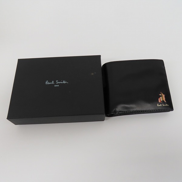 実際に弊社で買取させて頂いたPaul Smith/ポールスミス マーケトリーストライプラビット 二つ折り財布 ショートウォレット P164の画像 9枚目