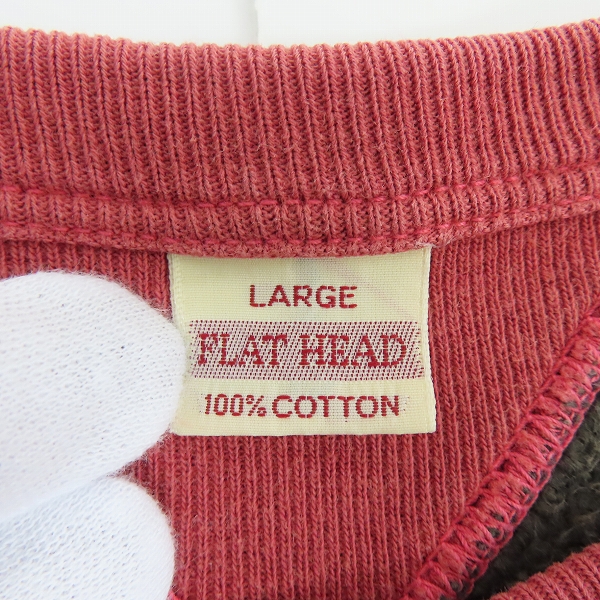 実際に弊社で買取させて頂いたTHE FLAT HEAD/フラットヘッド F&H Cycle プリント ラグランスリーブ スウェット/トレーナー/Lの画像 2枚目