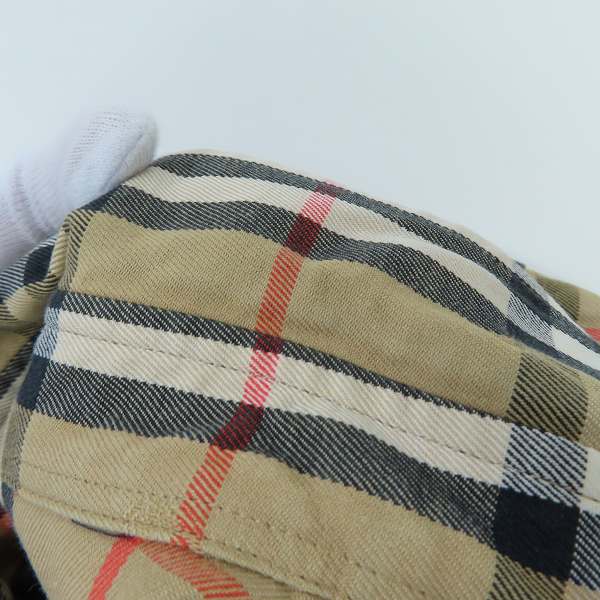 実際に弊社で買取させて頂いたBurberrys REGD/バーバリーズ ホース刺繍×チェック柄 半袖シャツ ベージュ系/Lの画像 6枚目