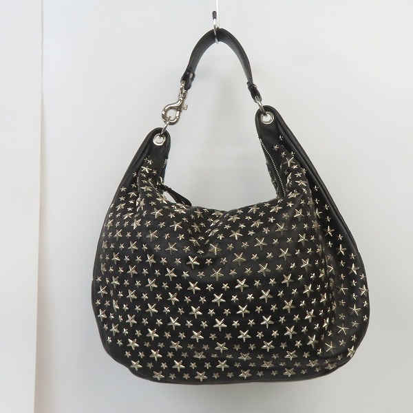 実際に弊社で買取させて頂いたJIMMY CHOO/ジミーチュウ  レザー スタースタッズ スカイバッグ/ハンドバッグの画像 1枚目