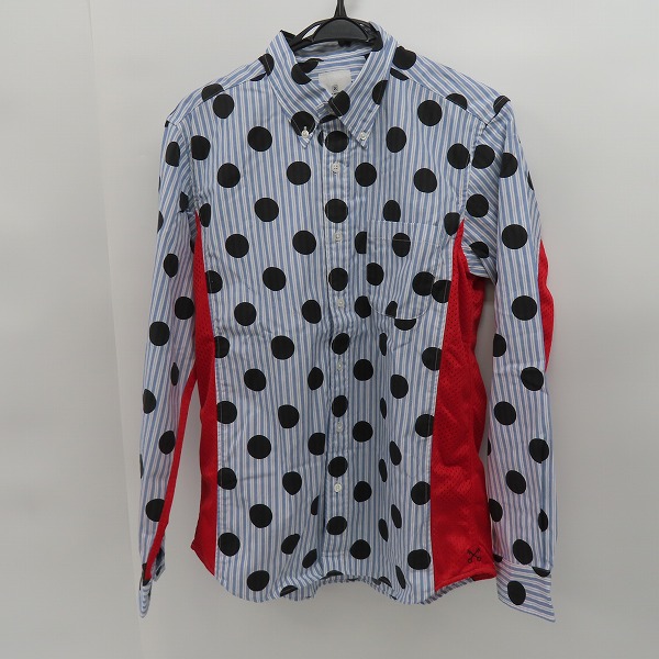 実際に弊社で買取させて頂いたuniform experiment/ユニフォーム エクスペリメント サイドメッシュ ストライプ/ドット 長袖シャツ UE-150078 /3